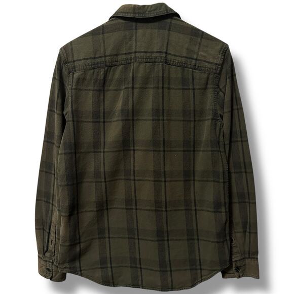 Calvin Klein Jeans Olive Green Plaid Flannel Button Up Shirt Men’s S Cotton - Picture 3 of 9